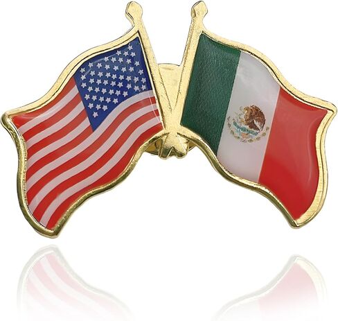 2 pcs Mexico and USA Friendship Flag Pin – Dual National Flags Lapel Badge. in Saudi Arabia