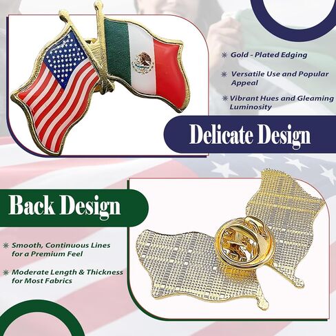 2 pcs Mexico and USA Friendship Flag Pin – Dual National Flags Lapel Badge. in Saudi Arabia