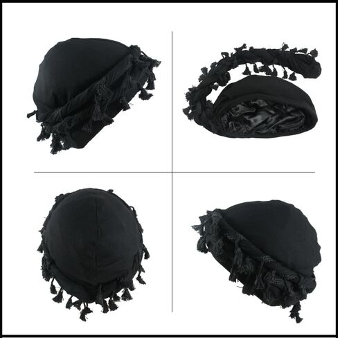 4 Pcs Turban for Men,Vintage Twist Durag Scarf Head Wraps,Velvet Halo Turban for Men,Turban Beanie Hat (Medium,Style B) in Saudi Arabia