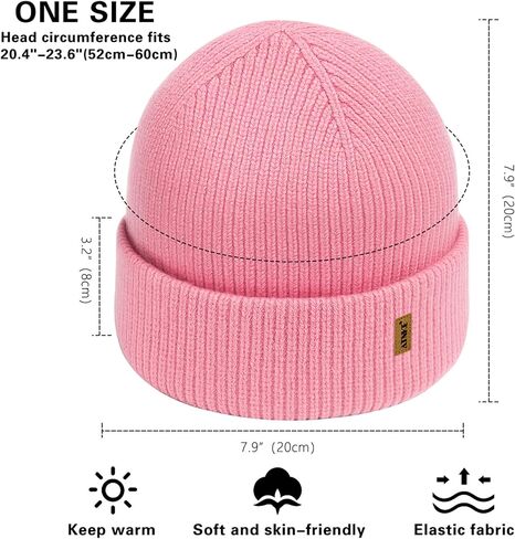 ATNKE Beanie for Men Women, Soft Warm Fleece Lined Winter Ski Beanies Hat Unisex Thick Stocking Knit Cuffed Skull Cap in Saudi Arabia