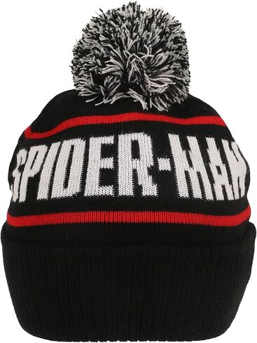 Bioworld Spider-Man Logo & Name Text Black Cuff Beanie in Kuwait