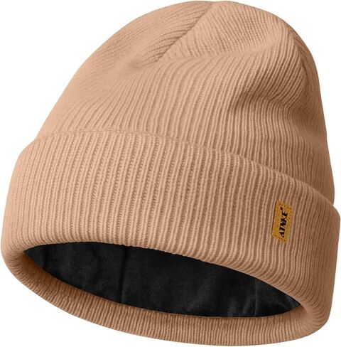 ATNKE Beanie for Men Women, Soft Warm Fleece Lined Winter Ski Beanies Hat Unisex Thick Stocking Knit Cuffed Skull Cap in Saudi Arabia