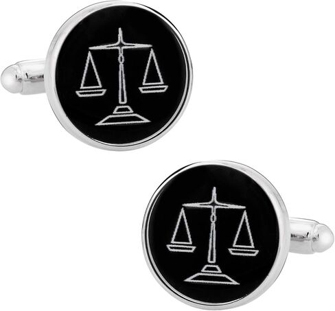 Attorney Lawyer Scales of Justice Silver Black Cufflinks with Presentation Box - Christmas Cufflinks in Saudi Arabia