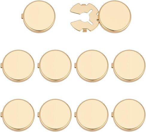FINGERINSPIRE 5 Pairs Button Covers for Men's Shirts 18MM/0.71 Inch Brass Cuff Buttons Light Gold Cuffs Button Cover Brass Cufflinks for Men's Business or Formal Shirts Apparel Accessories in Saudi Arabia