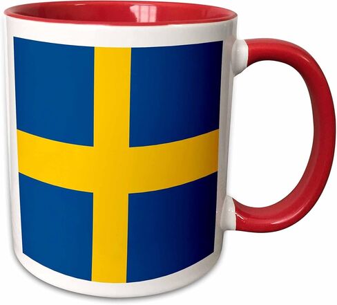 3dRose Sweden Flag-Ceramic Mug, 11 oz, Multicolored in Saudi Arabia