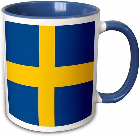 3dRose Sweden Flag-Ceramic Mug, 11 oz, Multicolored in Saudi Arabia