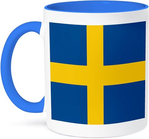 3dRose Sweden Flag-Ceramic Mug, 11 oz, Multicolored in Saudi Arabia