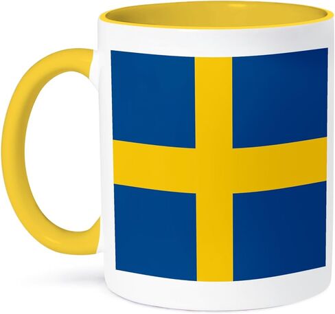 3dRose Sweden Flag-Ceramic Mug, 11 oz, Multicolored in Saudi Arabia