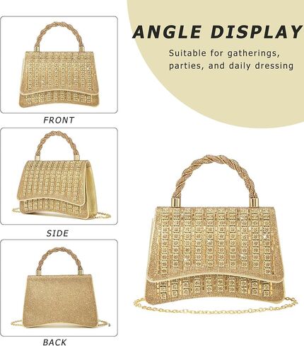 Rhinestones Clutch Purse for Women Sparkly Shoulder Bag and Handbags for Wedding Party Evening Crossbody Bag in Saudi Arabia