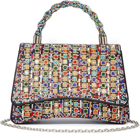 Rhinestones Clutch Purse for Women Sparkly Shoulder Bag and Handbags for Wedding Party Evening Crossbody Bag in Saudi Arabia