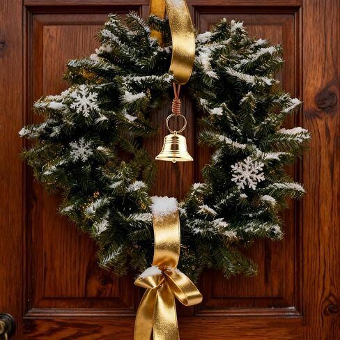 1 Pack Vintage Brass Hanging Bell, Small Hanging Bell for Door Knob, Brass Bell for Home, Christmas & Garden Decor with Leather Rope in Saudi Arabia