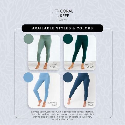 بنطال ضيق للسباحة عالي الخصر للنساء من Coral Reef مع خصر للتحكم في البطن، وجيب مخفي للهاتف - أسود (XXS - 3XL) in Kuwait