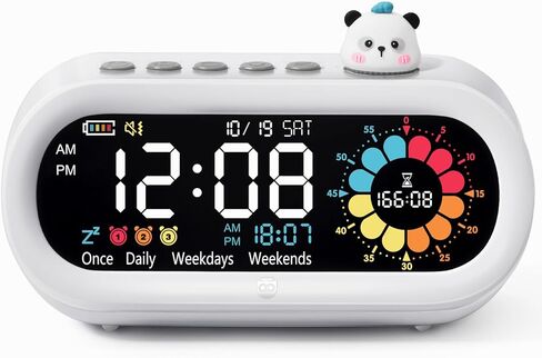 Mooking Alarm Clocks for Bedrooms, Digital Visual Timer for Kids, Rechargeable 199-Minute Silent Countdown Timers, Focus & Smoother Routines, Fitness Baking Studying Teaching in Saudi Arabia
