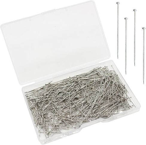 500Pcs Straight Pins，Stainless Steel Head Pins Dressmaker Pins Fine Satin Pin for Crafts, Sewing Pins for Fabric Dressmaker Pins for Sewing and Craft, Jewelry Making. in Saudi Arabia
