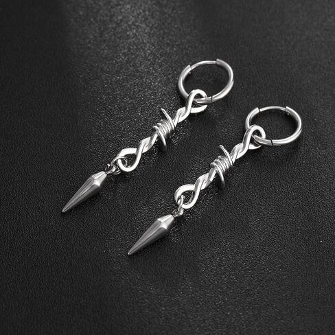 القوطية الأسلاك الشائكة سبايك تتدلى الأقراط، الشرير الشائكة الأقراط in Kuwait