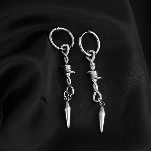 القوطية الأسلاك الشائكة سبايك تتدلى الأقراط، الشرير الشائكة الأقراط in Kuwait