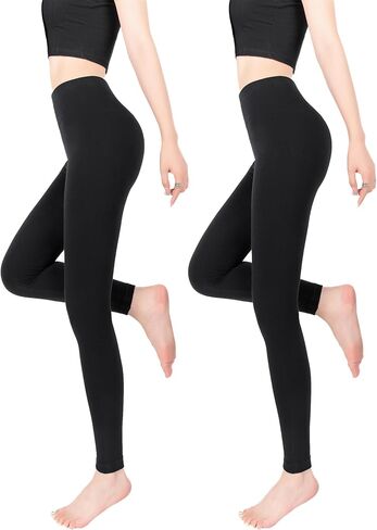 Fleece Lined High Waist Footless Tights for Women,Tummy Control Opaque Warm Winter Cotton Pantyhose in Saudi Arabia