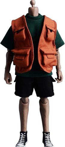 Meetoget 1/12 Scale Male Figure Doll overalls workwear polarized jacket Clothes for 6 inch Action Figure PM005US,Black in Kuwait