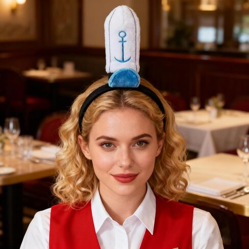 Hamburger Restaurant Employee Costume with Sailor Headband Cartoon Party Dress Up Accessory for Party Dress Up in Saudi Arabia