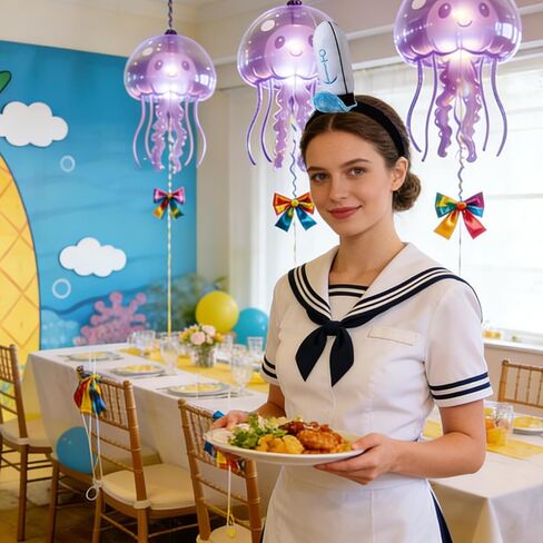 Hamburger Restaurant Employee Costume with Sailor Headband Cartoon Party Dress Up Accessory for Party Dress Up in Saudi Arabia