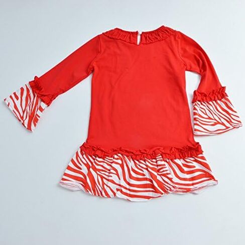 Girls 2pcs Long Cotton Christmas Santa Pajamas Sleepwear Set Red (2T-3T, Red) in Saudi Arabia