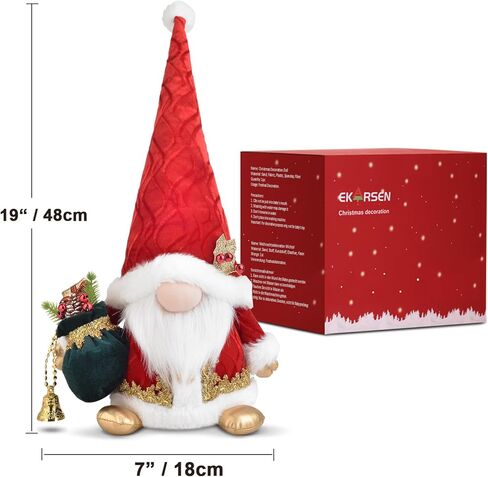 Handcraft Gnome Christmas Decorations - Large-Sized 18 Inch Nordic Gonk Figurine Cute Scandinavian Tomte Dwarf Home Decor and Sweet Gift for Traditional Festivals in Saudi Arabia