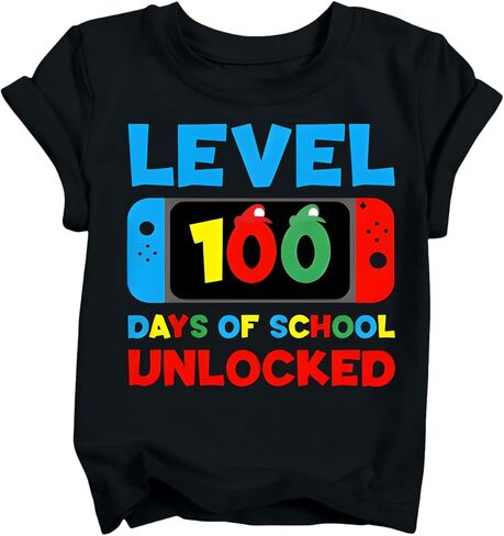 Boys 100 Days of School Shirt Kids Happy 100th Day of School T-Shirts Toddler Celebration Graphic Tops 2026 (3T-10T) in Saudi Arabia