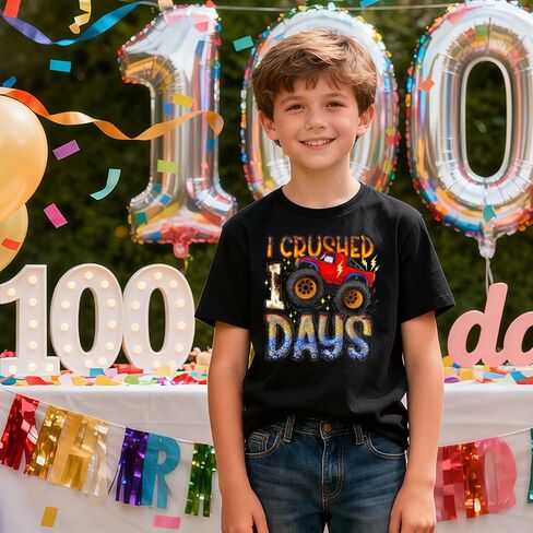 تي شيرت 100 يوم من المدرسة للأولاد والأطفال لطيف تي شيرت 100 يوم من المدرسة تي شيرت للأطفال الصغار للعودة إلى المدرسة 2026 (3-10 سنوات) in Saudi Arabia