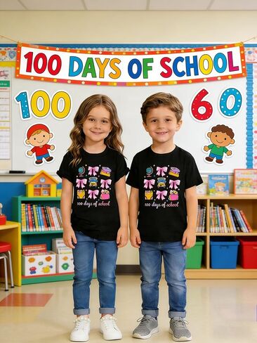 100 Days of School Shirt Kids Toddler Boys Girls 100th Day of School Shirt Celebration Gifts Tees Tops 4-10 Years in Saudi Arabia