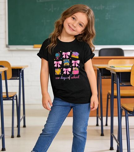 100 Days of School Shirt Kids Toddler Boys Girls 100th Day of School Shirt Celebration Gifts Tees Tops 4-10 Years in Saudi Arabia