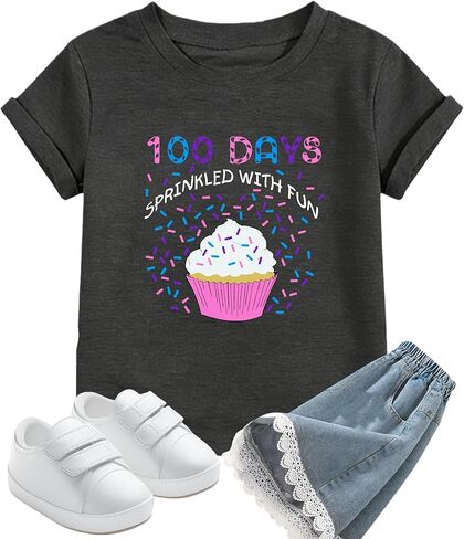 100 Days of School Shirt Kids Toddler Boys Girls 100th Day of School Shirt Celebration Gifts Tees Tops 4-10 Years in Saudi Arabia