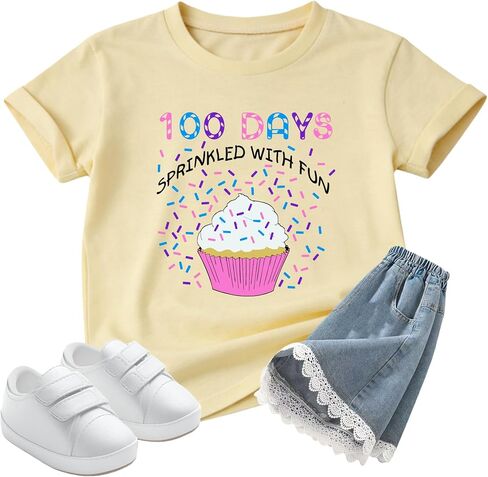 100 Days of School Shirt Kids Toddler Boys Girls 100th Day of School Shirt Celebration Gifts Tees Tops 4-10 Years in Saudi Arabia