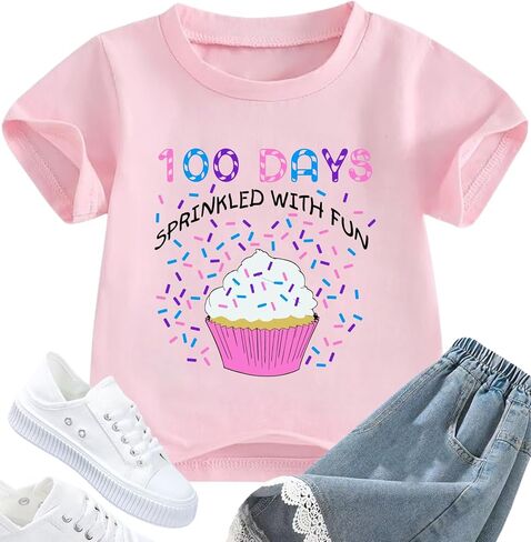 100 Days of School Shirt Kids Toddler Boys Girls 100th Day of School Shirt Celebration Gifts Tees Tops 4-10 Years in Saudi Arabia