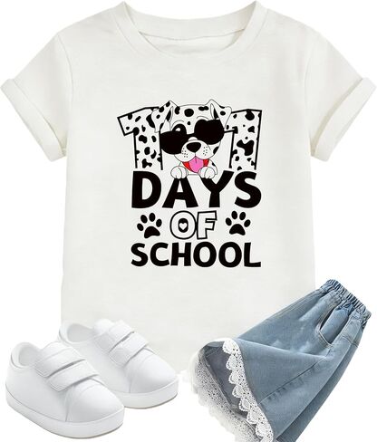 100 Days of School Shirt Kids Toddler Boys Girls 100th Day of School Shirt Celebration Gifts Tees Tops 4-10 Years in Saudi Arabia
