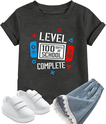 100 Days of School Shirt Kids Toddler 100th Day of School Shirt Boys Girls Celebration Student Happy Gifts Tops in Saudi Arabia