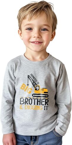 Promoted to Big Brother T Shirt Gift for Toddler Boy Big Bro Announcement T-Shirt Tees 2-8 Years in Saudi Arabia