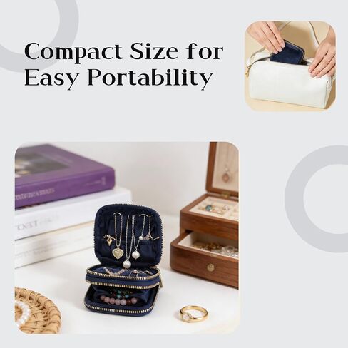 حقيبة مجوهرات للسفر بطبقة مزدوجة منظم مجوهرات للسفر وحقيبة تخزين السفر وحقيبة حلقية in Kuwait