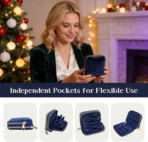 حقيبة مجوهرات للسفر بطبقة مزدوجة منظم مجوهرات للسفر وحقيبة تخزين السفر وحقيبة حلقية in Kuwait