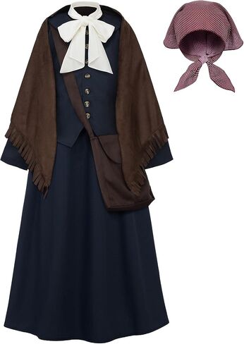 ReliBeauty Harriet Tubman Costume for Girls Kids with Accessories in Saudi Arabia