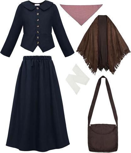 ReliBeauty Harriet Tubman Costume for Girls Kids with Accessories in Saudi Arabia