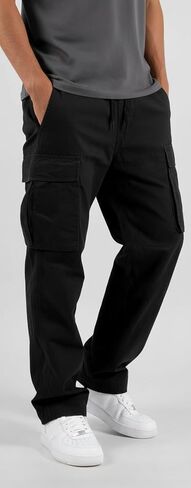 Mens Cargo Pants Casual Joggers Athletic Pants Cotton Loose Straight Sweatpants in Saudi Arabia