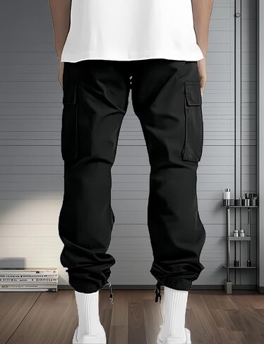 Mens Cargo Pants Casual Joggers Athletic Pants Cotton Loose Straight Sweatpants in Saudi Arabia