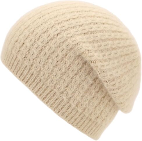 Women Men Cashmere Blend Beanie Hat Soft Lightweight Warm Winter Cable Knit Slouchy Beanie Hat for Women Men in Saudi Arabia