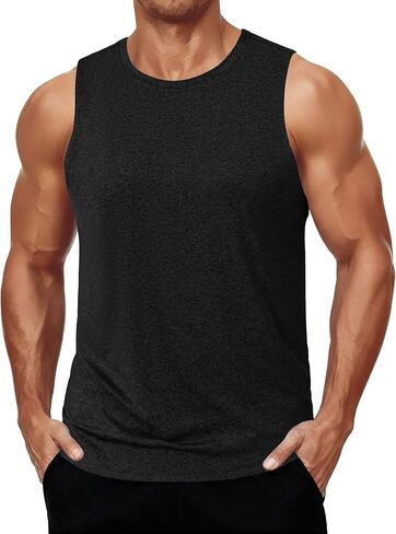 COOFANDY Mens Dry Fit Workout Tank Top Sleeveless Gym Muscle Shirt Summer Running Athletic Tshirts in Saudi Arabia