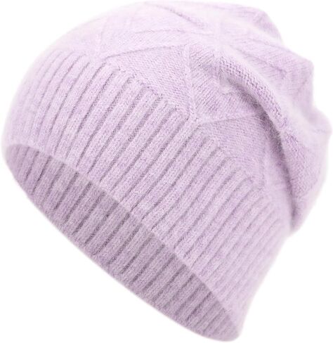 Women Men Cashmere Blend Beanie Hat Soft Lightweight Warm Winter Cable Knit Slouchy Beanie Hat for Women Men in Saudi Arabia