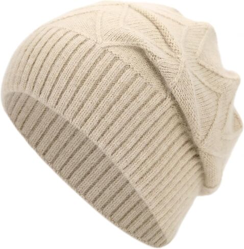 Women Men Cashmere Blend Beanie Hat Soft Lightweight Warm Winter Cable Knit Slouchy Beanie Hat for Women Men in Saudi Arabia