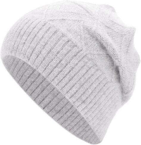 Women Men Cashmere Blend Beanie Hat Soft Lightweight Warm Winter Cable Knit Slouchy Beanie Hat for Women Men in Saudi Arabia