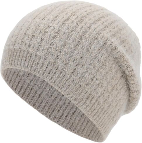 Women Men Cashmere Blend Beanie Hat Soft Lightweight Warm Winter Cable Knit Slouchy Beanie Hat for Women Men in Saudi Arabia