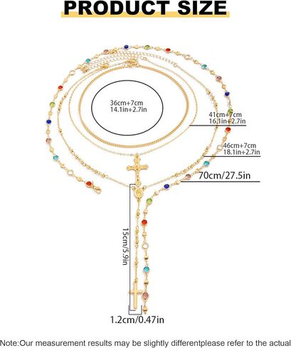 Long Gold Cross Necklaces for Women Colorful Crystal Gemstone Y Shaped Necklaces Layered Rhinestone Gold Cross Pendant Clavicle Neck-lace Wedding Party Prom Jewelry Accessories Gifts for Her in Saudi Arabia