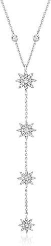 Ross-Simons 0.75 ct. t.w. Lab-Grown Diamond Star Y-Necklace in Sterling Silver in Kuwait